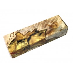 Buckeye Burls & Swirls Block - Gold/Black (WS1-B0010)